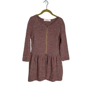 Zara Knit Red Metallic Thread Cardigan Zip Large